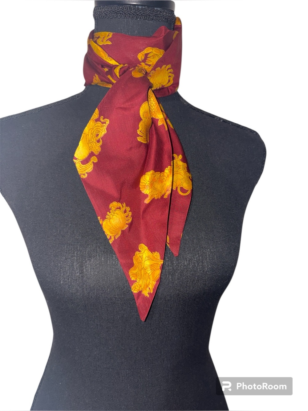 1970s 80s Zodiac Horoscope Novelty Print Long Skinny Neck Scarf